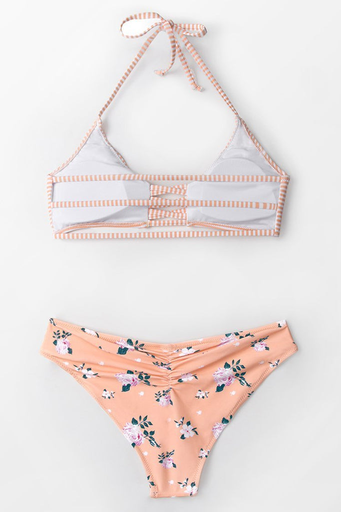 Orange Floral Bikini Bottom