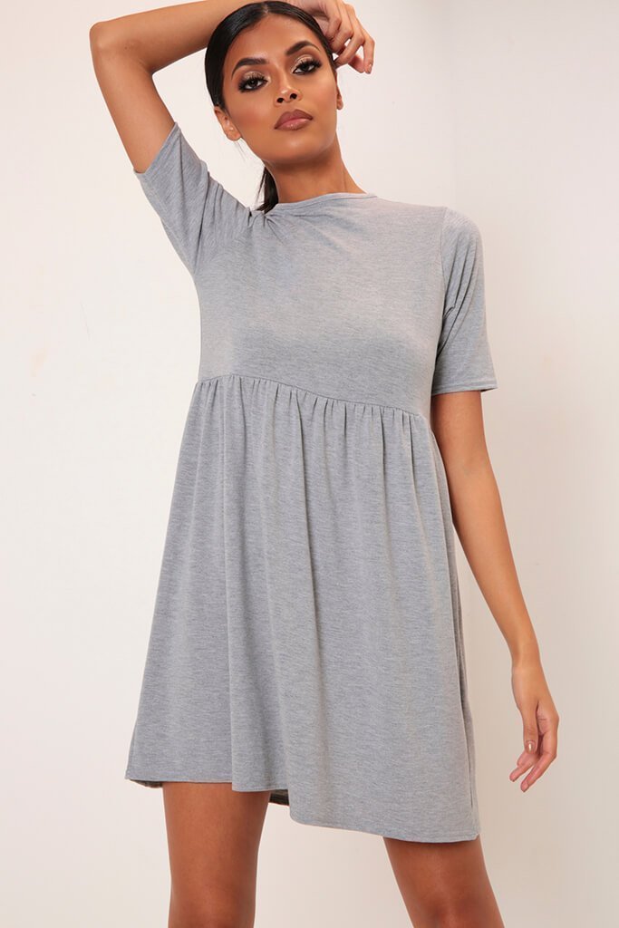 Grey Jersey Smock Dress