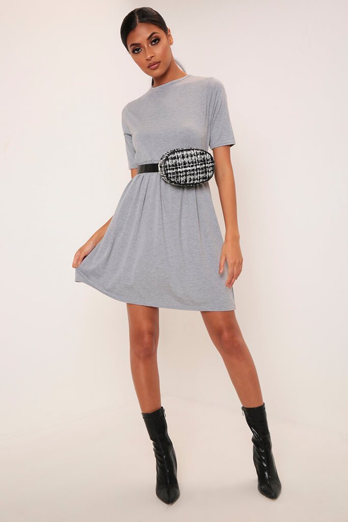 Grey Jersey Smock Dress