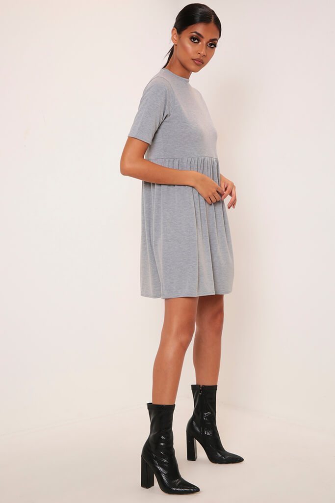 Grey Jersey Smock Dress