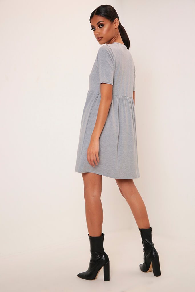Grey Jersey Smock Dress