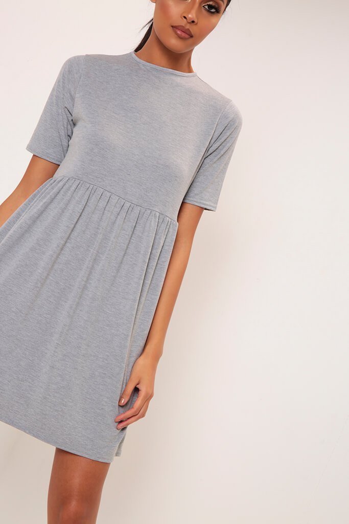 Grey Jersey Smock Dress