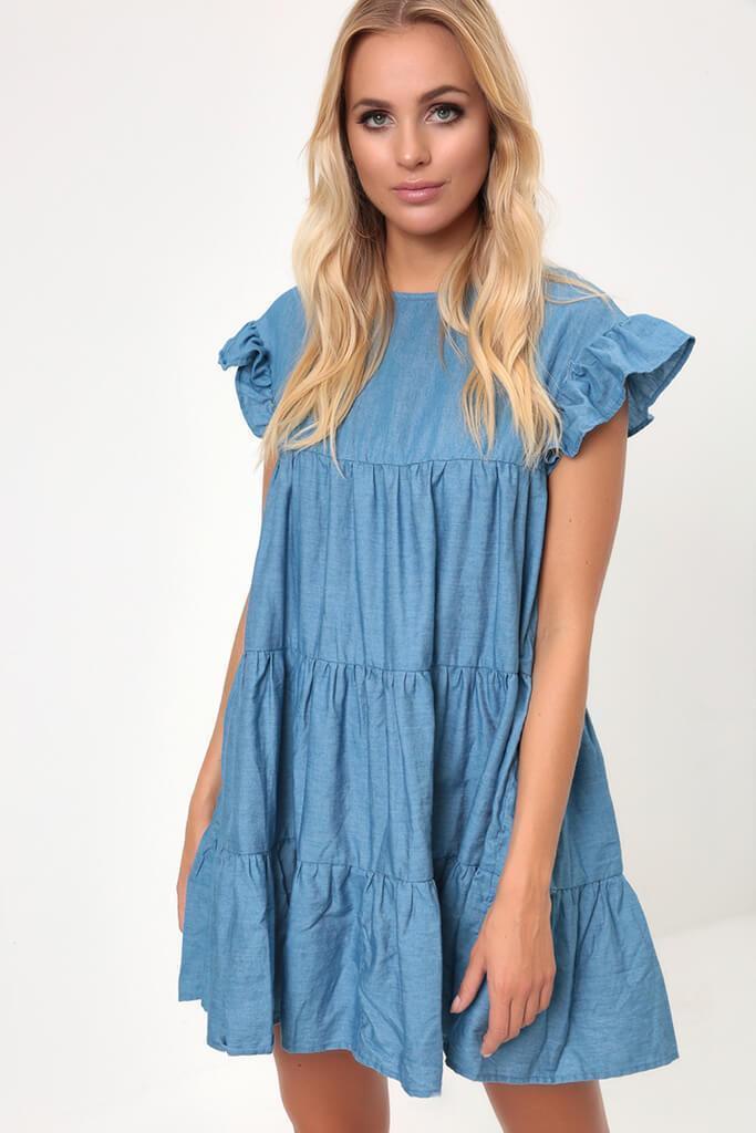 Blue Chambray Smock Dress