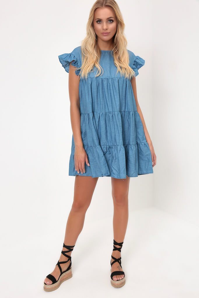 Blue Chambray Smock Dress