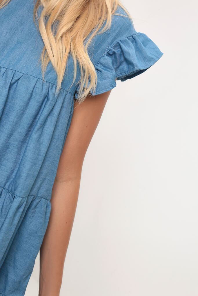 Blue Chambray Smock Dress
